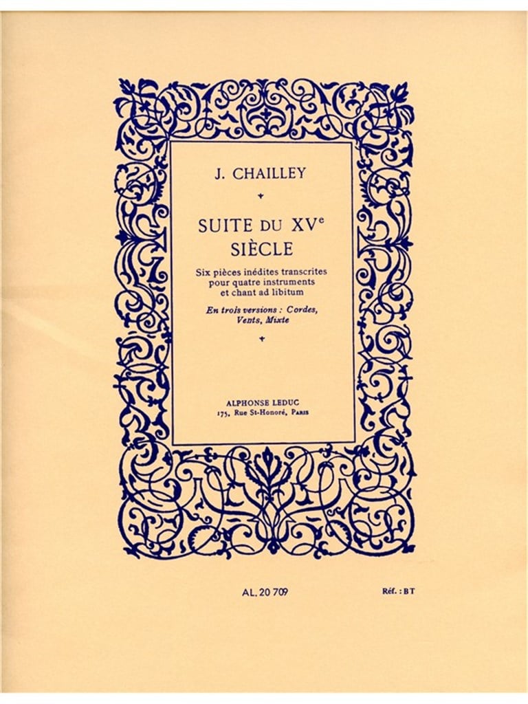 Jacques Chailley: Suite du XVe Siecle